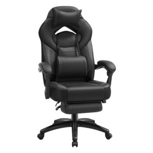 Ergonomischer Bürostuhl mit Fußstütze, Schwarz / Polyurethan