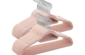 Kleiderbügel mit rutschfester Oberfläche, Silber + Hellrosa
