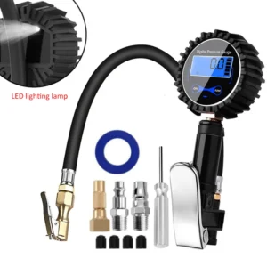 Digital Car EU Tire Air Pressure Inflator Gauge LCD Display LED Backlight Vehicle Tester Inflation Monitoring Manometro