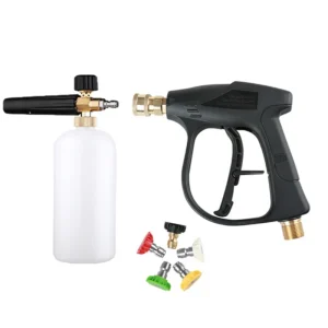 For Car Washer Water Gun Cleaning Tools,with5Color Nozzles M22 Hose Connector ,1L Car Washer Jet Adjustable Snow Foam Lance 1/4″