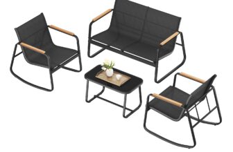 2 Schaukelstühle mit Tisch, Tintenschwarz