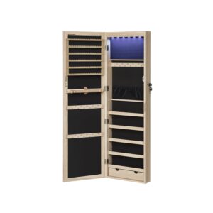 Abschließbarer Schmuckschrank zur Wandmontage, Eichefarben