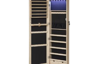 Abschließbarer Schmuckschrank zur Wandmontage, Eichefarben