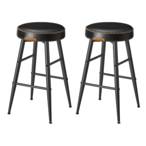 EKHO Kollektion – Barhocker mit PU-Oberfläche, Basisschwarz / 49,5 x 49,5 x 63 cm