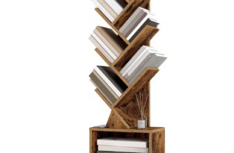 Custos Kollektion – Bücherregal in Baumform für platzsparende Aufbewahrung, vintagebraun