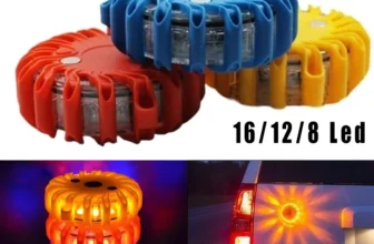 LED Emergency Car Flashlight Battery Powered Flashing Warning Night Lights Roadside Disc Beacon Red Yellow Road Magnetic Lamp