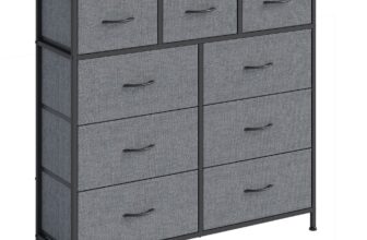 Kommode, Schrank, 9 Stoffschubladen
