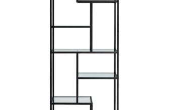 Bücherregal mit 6 Ablagen gold-transparent, Tintenschwarz + Transparent