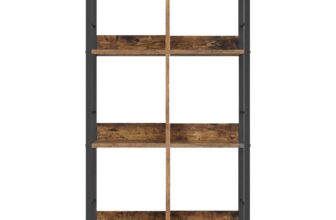 Regal mit 3 Ebenen, 6 Fächern, Bücherregal