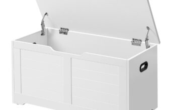 Schuhbank mit Stauraum und 2 Sicherheitsscharnieren, Mattweiß / 40 x 100 x 46 cm