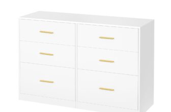 Kommode mit 6 Schubladen, Aufbewahrungsschrank, für Schlafzimmer, Wolkenweiß
