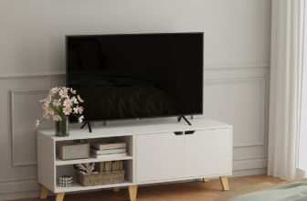 Fernsehtisch mit 2 Türen, Weiß