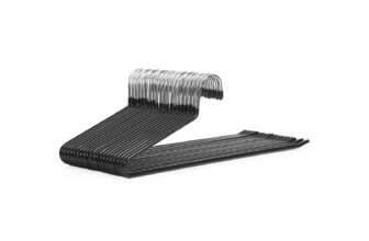 20er-Set Kleiderbügel aus Metall, Schwarz