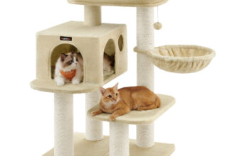 Kratzbaum für große Katzen mit Ausichtsplattform, Beige