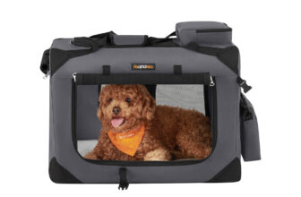 Tiertransportbox fürs Auto, Grau / L 60 x B 42 x H 42 cm