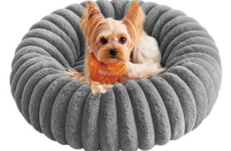Kuscheliges Haustierbett mit waschbarem Kissen, taubengrau / 50L x 50B x 15D cm