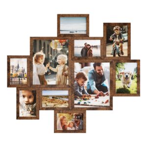Bilderrahmen Set für kreative Wandgestaltung im Zuhause, Braun / 20 x 25 cm + 13 x 18 cm + 10 x 15 cm / 10er Set