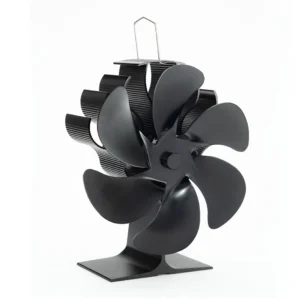 SF126G 6-Blatt-Feuerstättenventilator 180-220 CFM 1300 U/min Aluminium Schwarz mit Thermometer