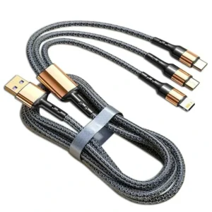 5A USB-A auf Type-C/iP/Micro-Kabel zum schnellen Aufladen und zur Datenübertragung mit reinem Kupferkern, 1,2 m/2 m lang