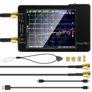 Original Hugen Version 2,8-Zoll NanoVNA-H Vector Network Antenna Analyzer 10KHz-1,5GHz MF HF VHF UHF mit SD-Kartensteckp