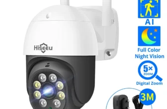 Hiseeu 4MP/5MP PTZ IP-Kamera für Außenbereich Sicherheits-AI Menschenerkennung H.265X Drahtlose WiFi Videoüberwachungska