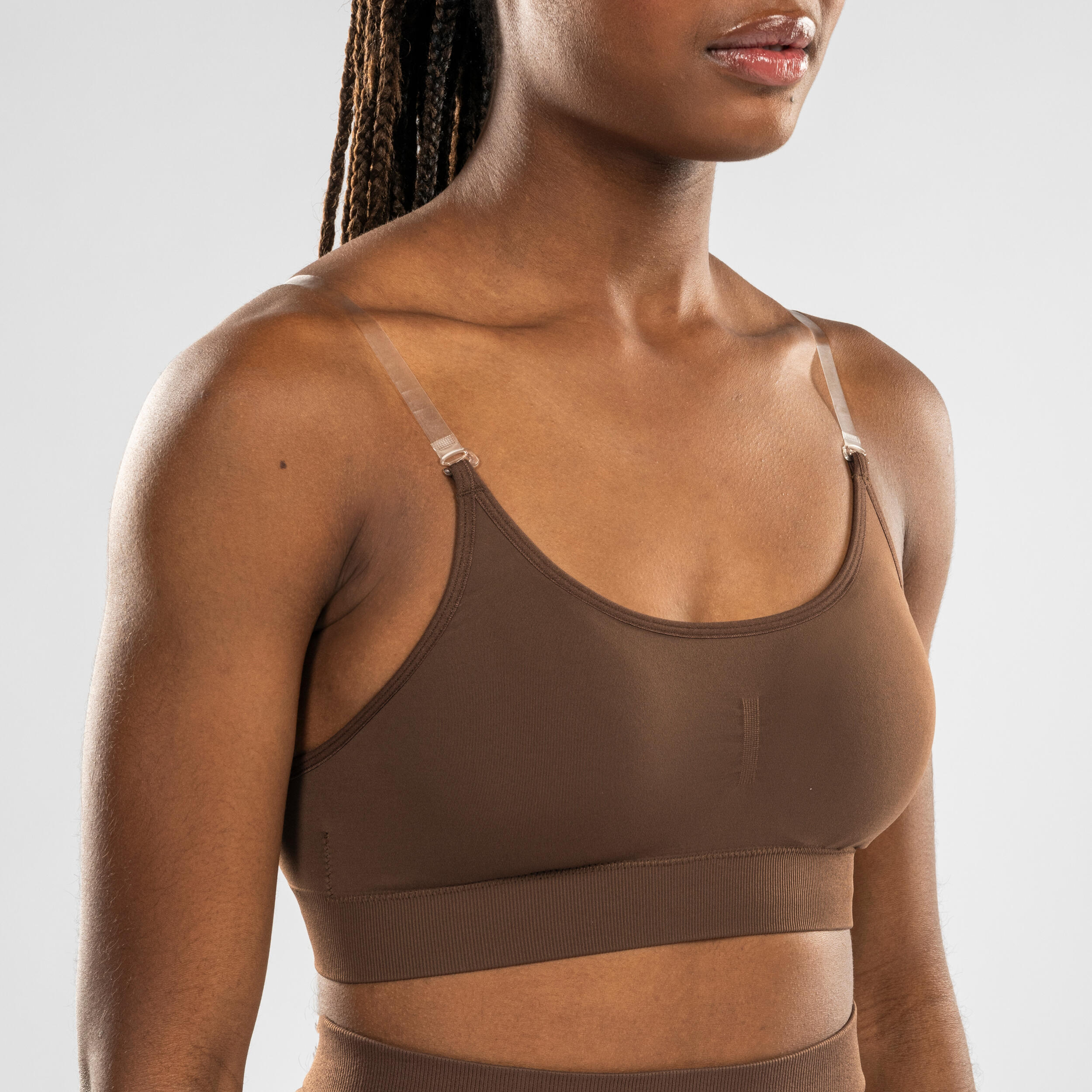 Tanz-Bustier Modern Dance Damen nahtlos – dunkelbraun