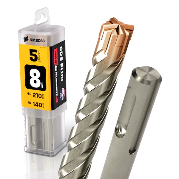 5x Bohrer SDS Plus Schaft – Ø:8 mm – GL: 210 mm