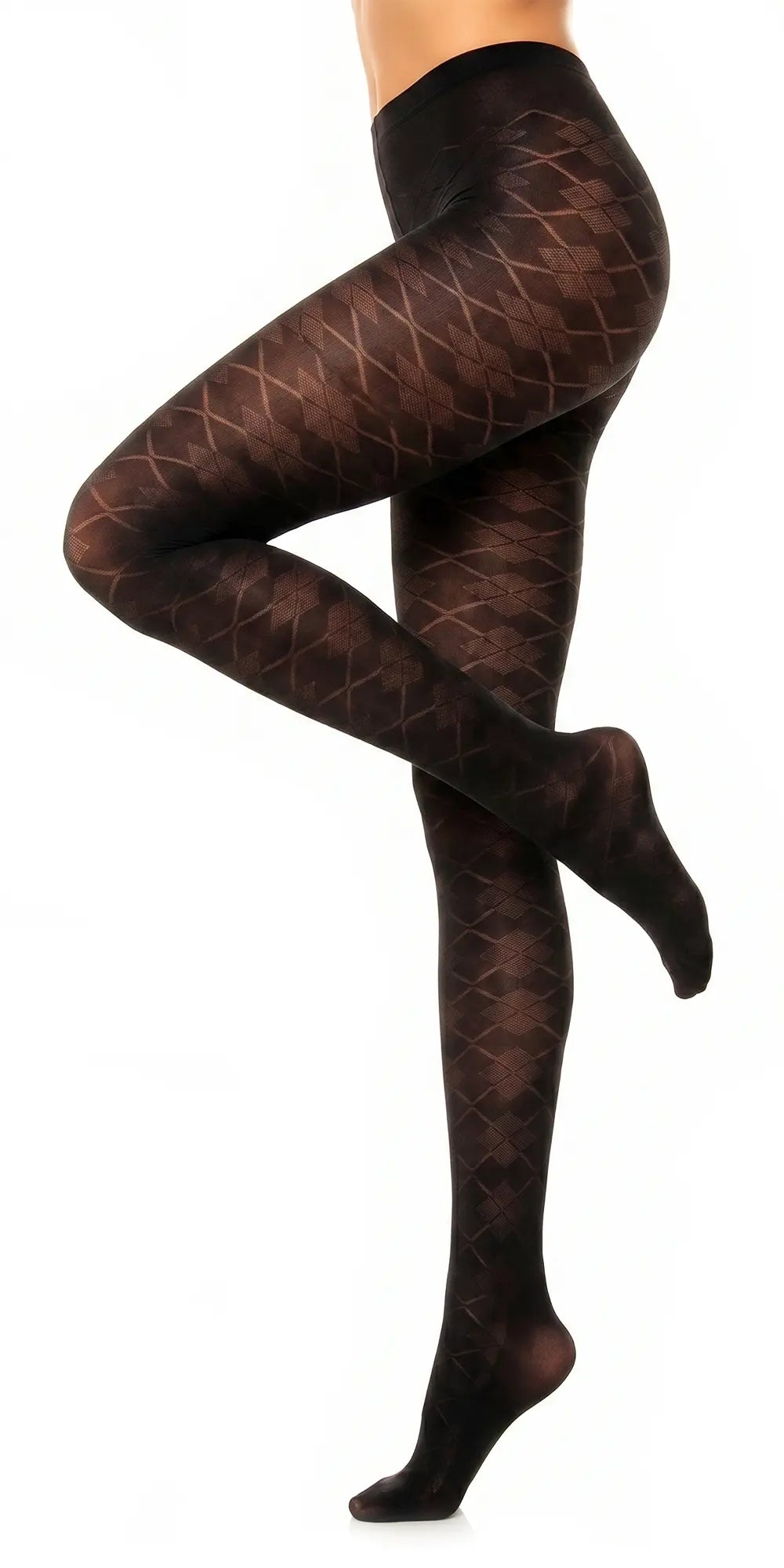 Glamory Dune 70 Argyle Strumpfhose | Farbe: Black | Größe: 44-46