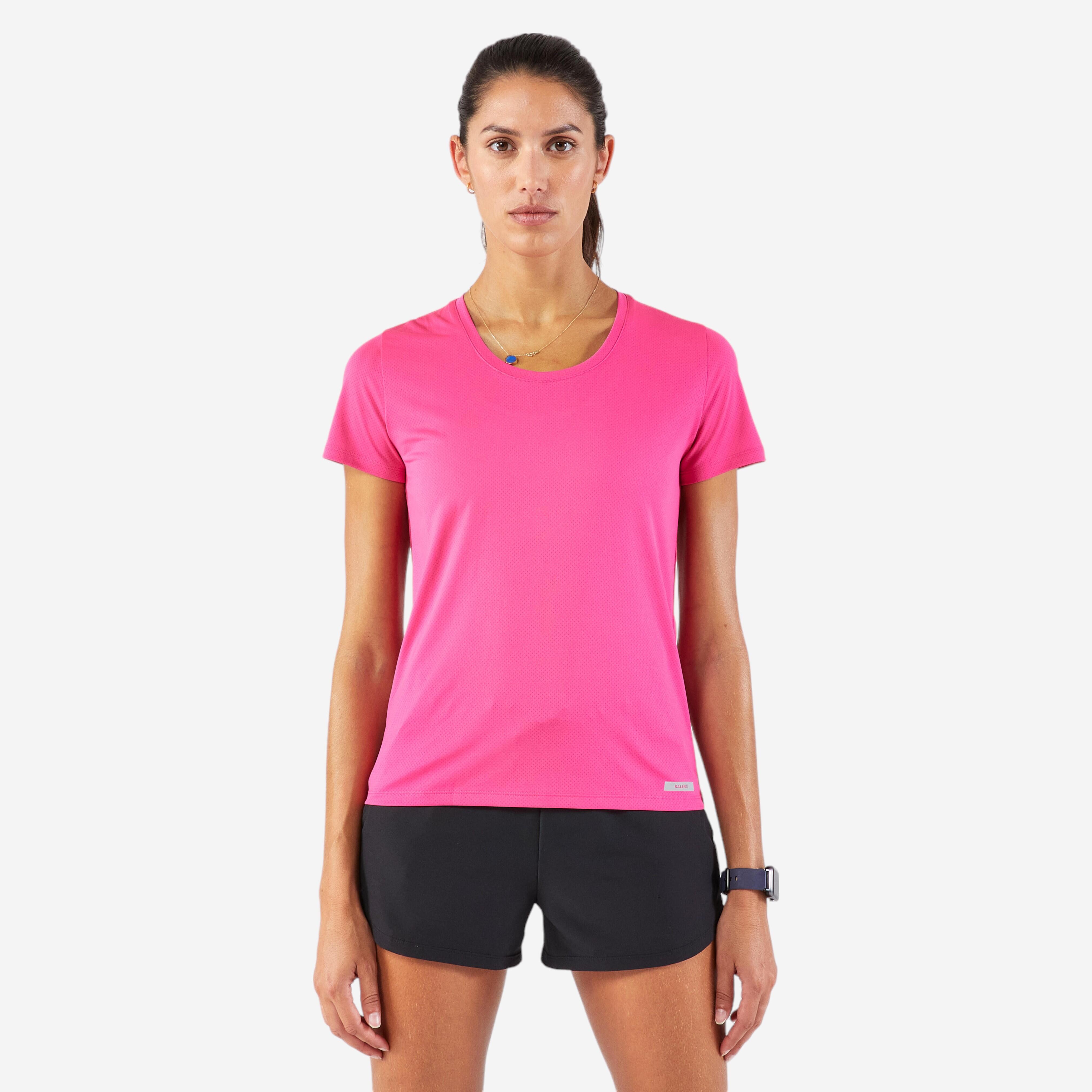 Laufshirt kurzarm Damen atmungsaktiv – Run 100 pink