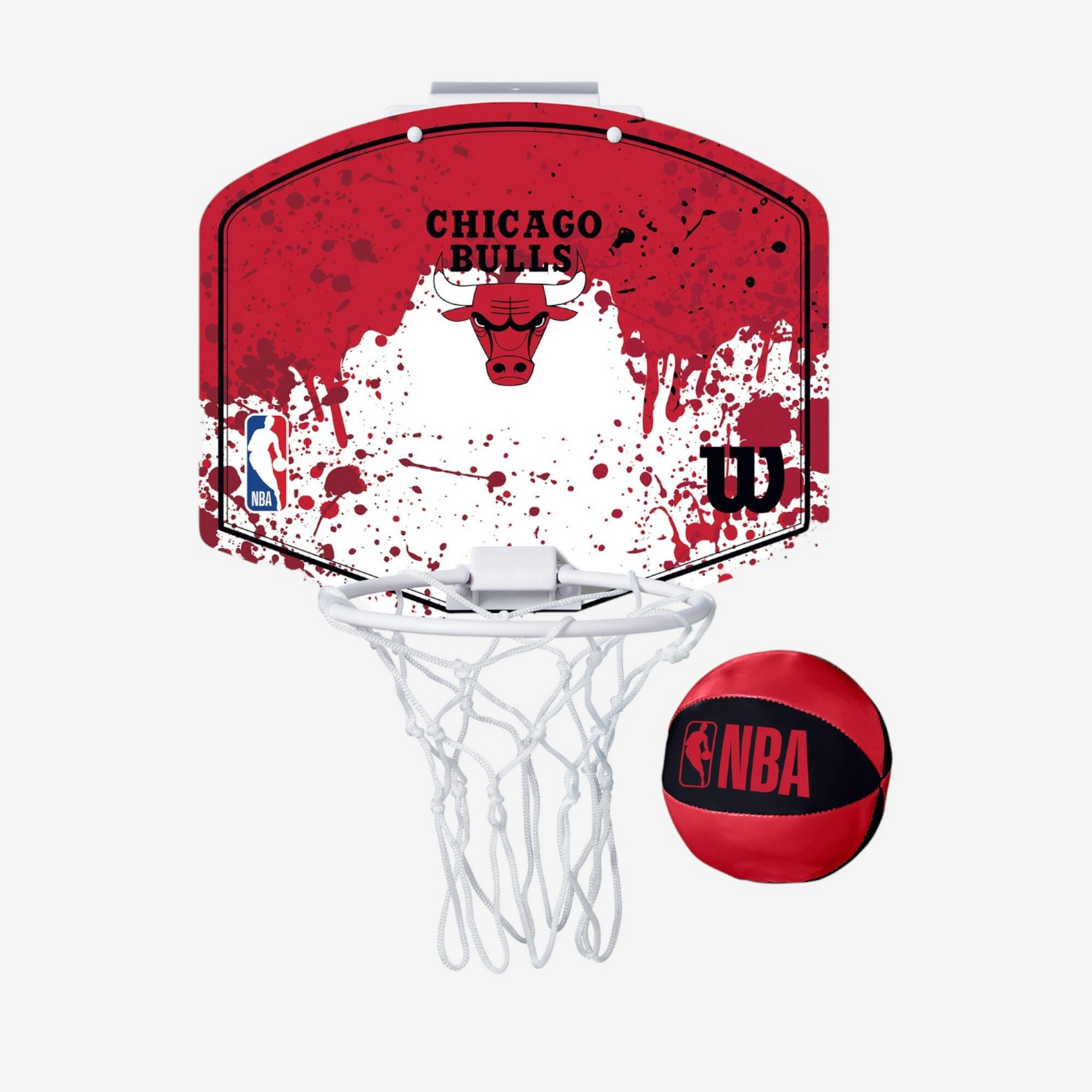 Mini Basketballkorb mit Ball für Türbefestigung – Wilson NBA Chicago Bulls rot