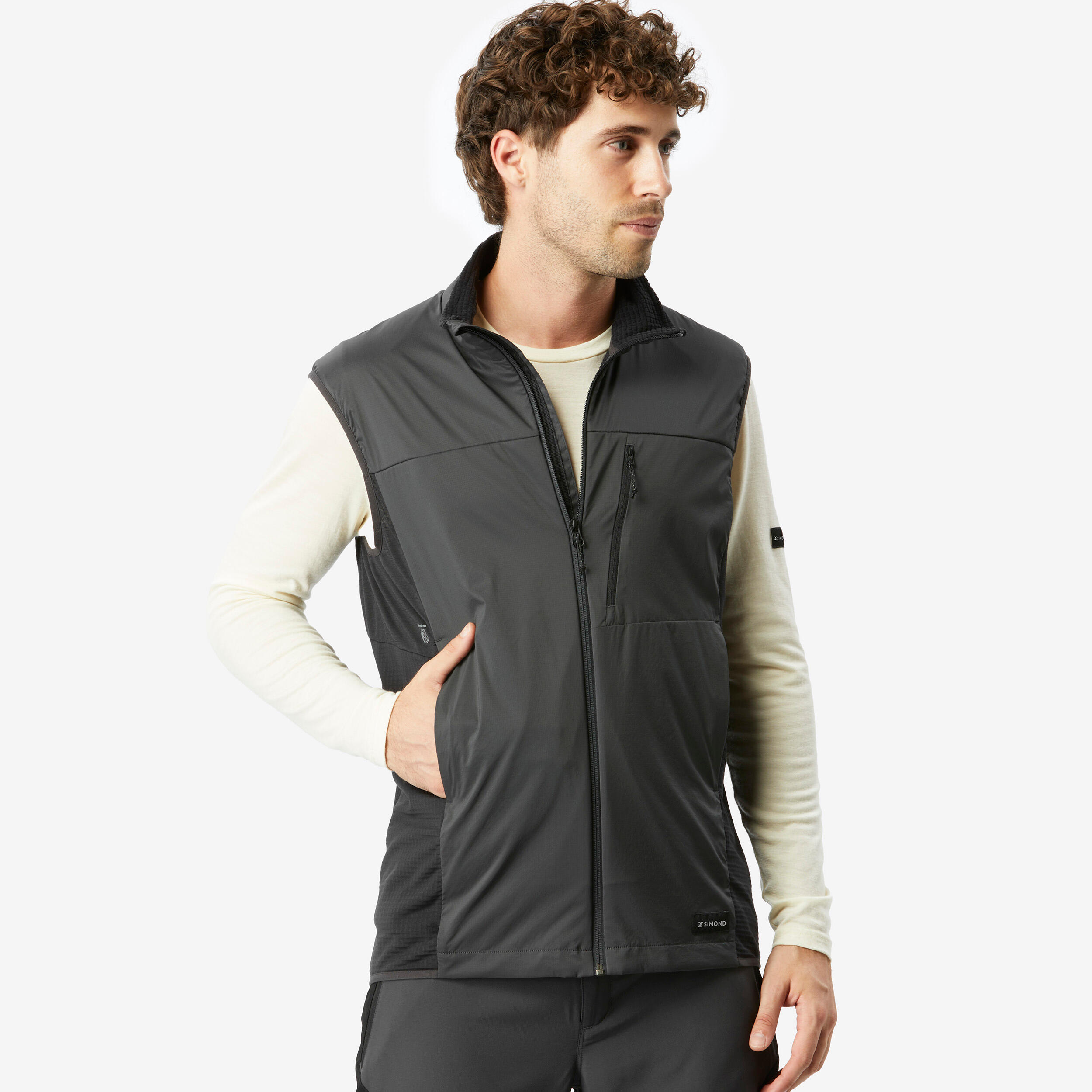 Weste Herren winddicht Trekking – MT500 schwarz