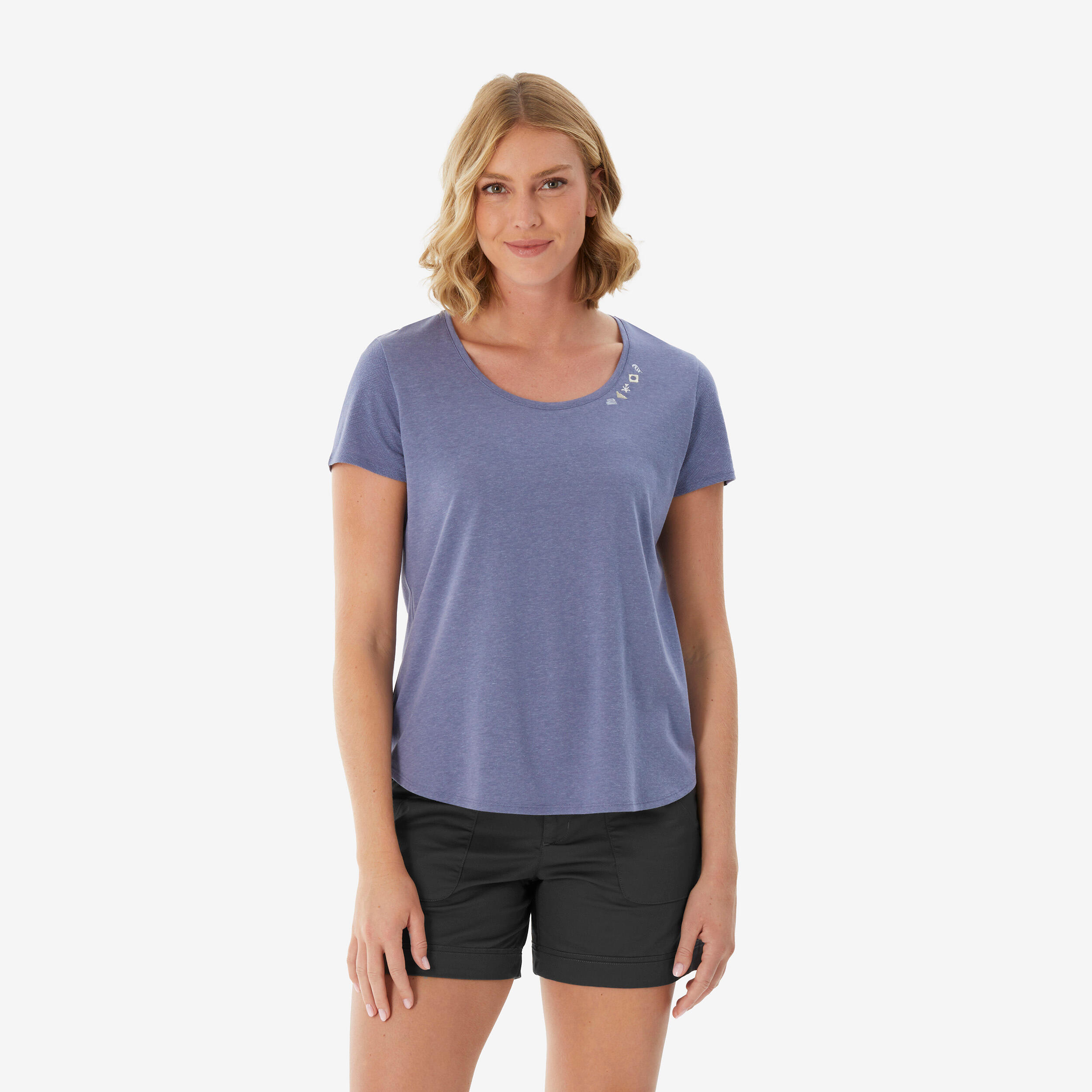 Wandershirt Damen kurzarm – NH500 violett
