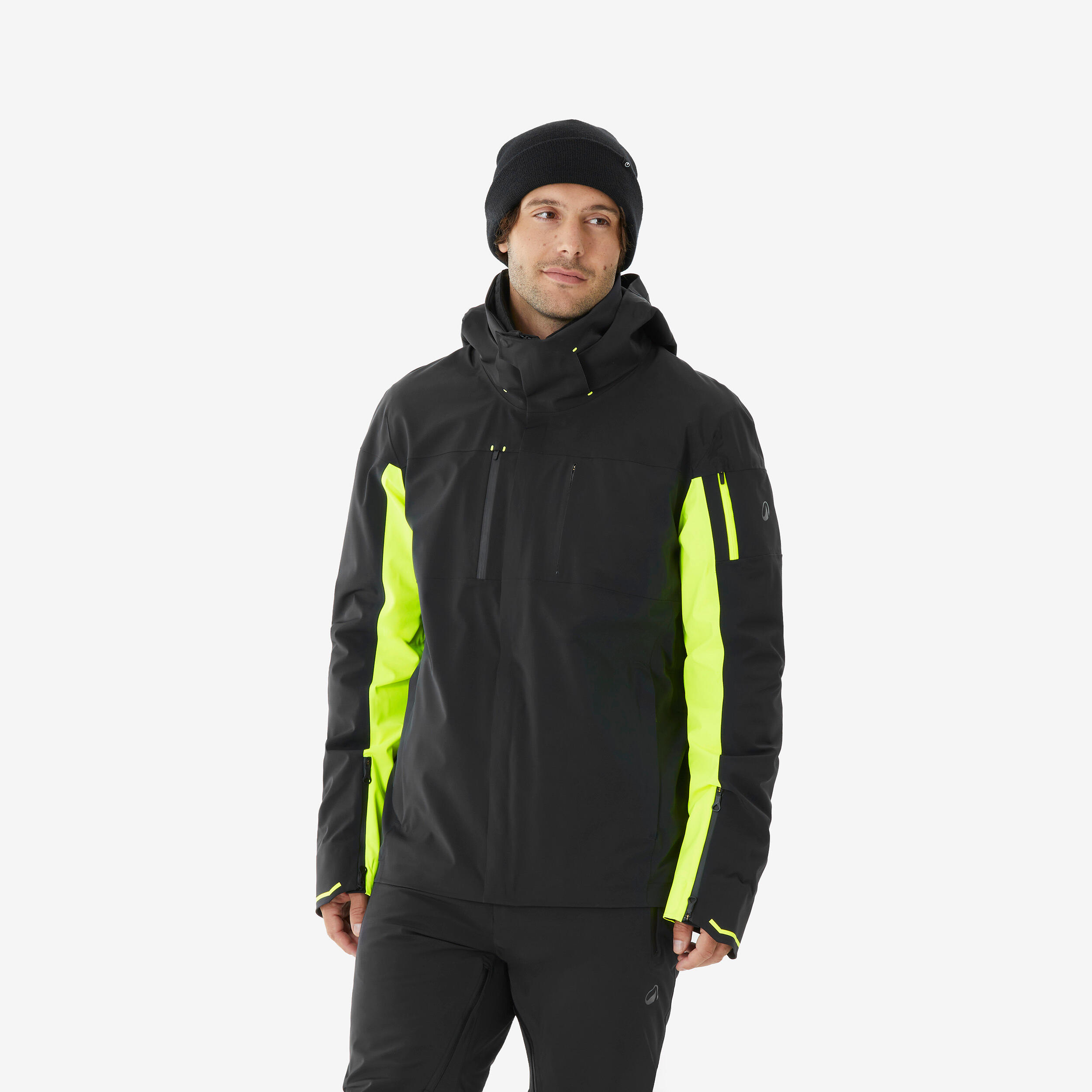 Skijacke Snowboardjacke Herren sehr atmungsaktiv wasserdicht – 900 schwarz/gelb