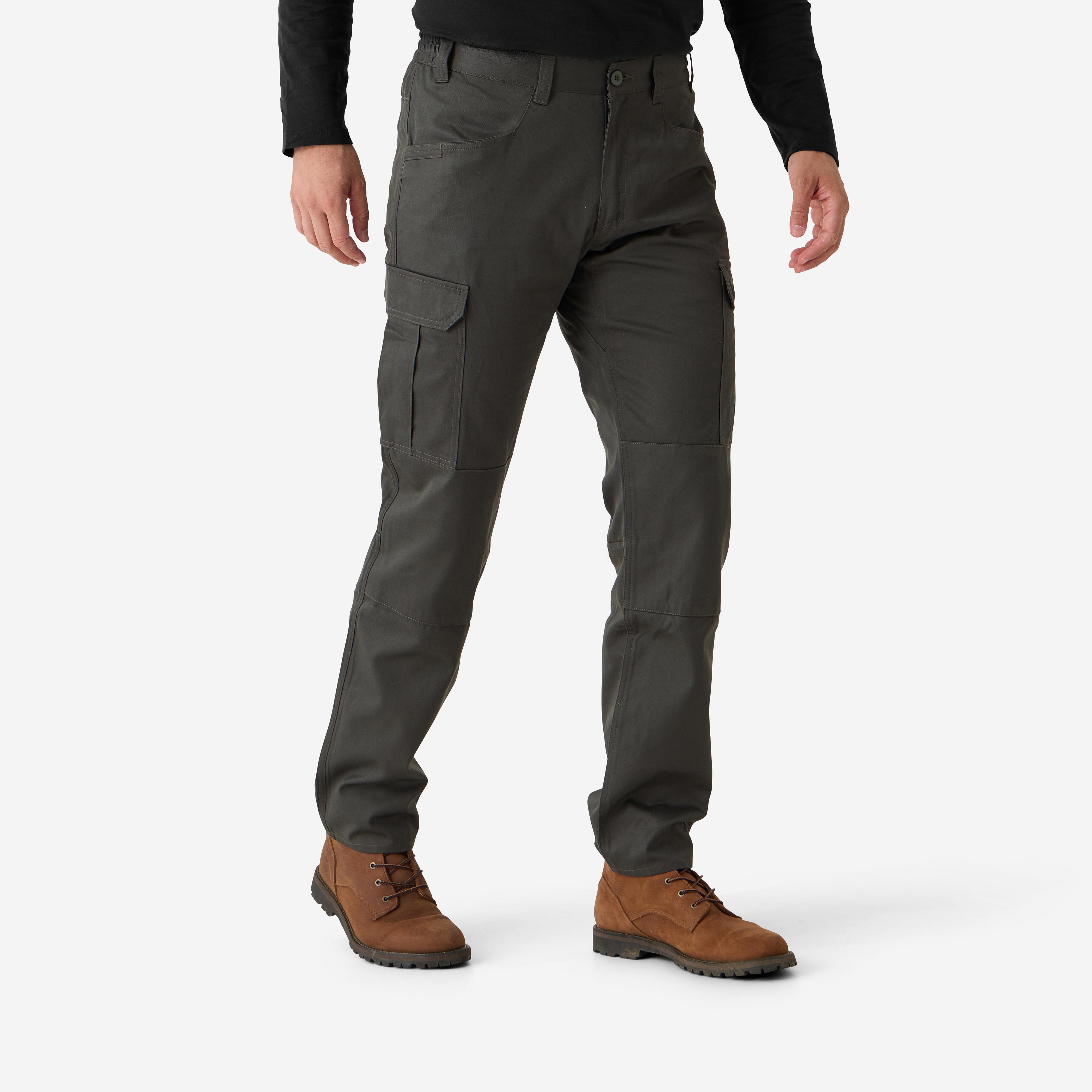 Jagdhose Steppe 500 Cargo strapazierfähig grün