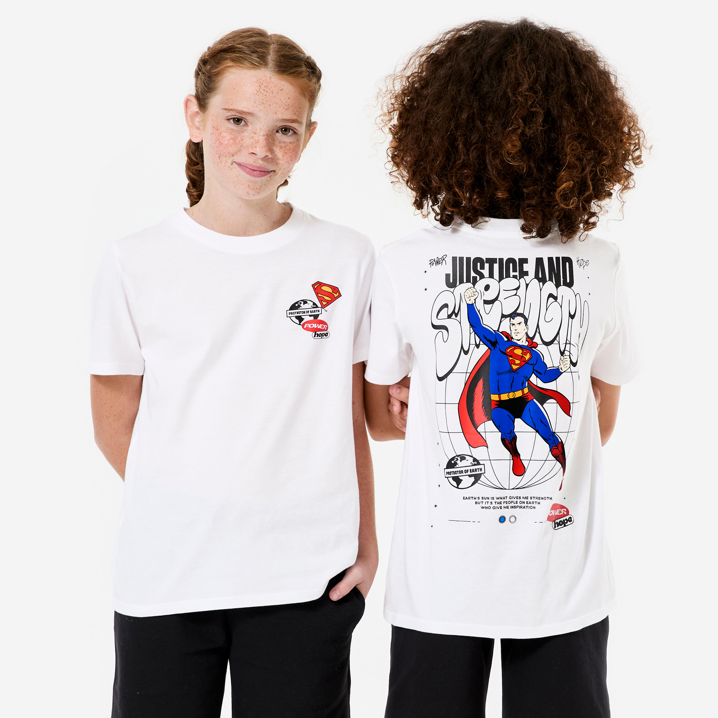 T-Shirt Kinder – Superman weiß