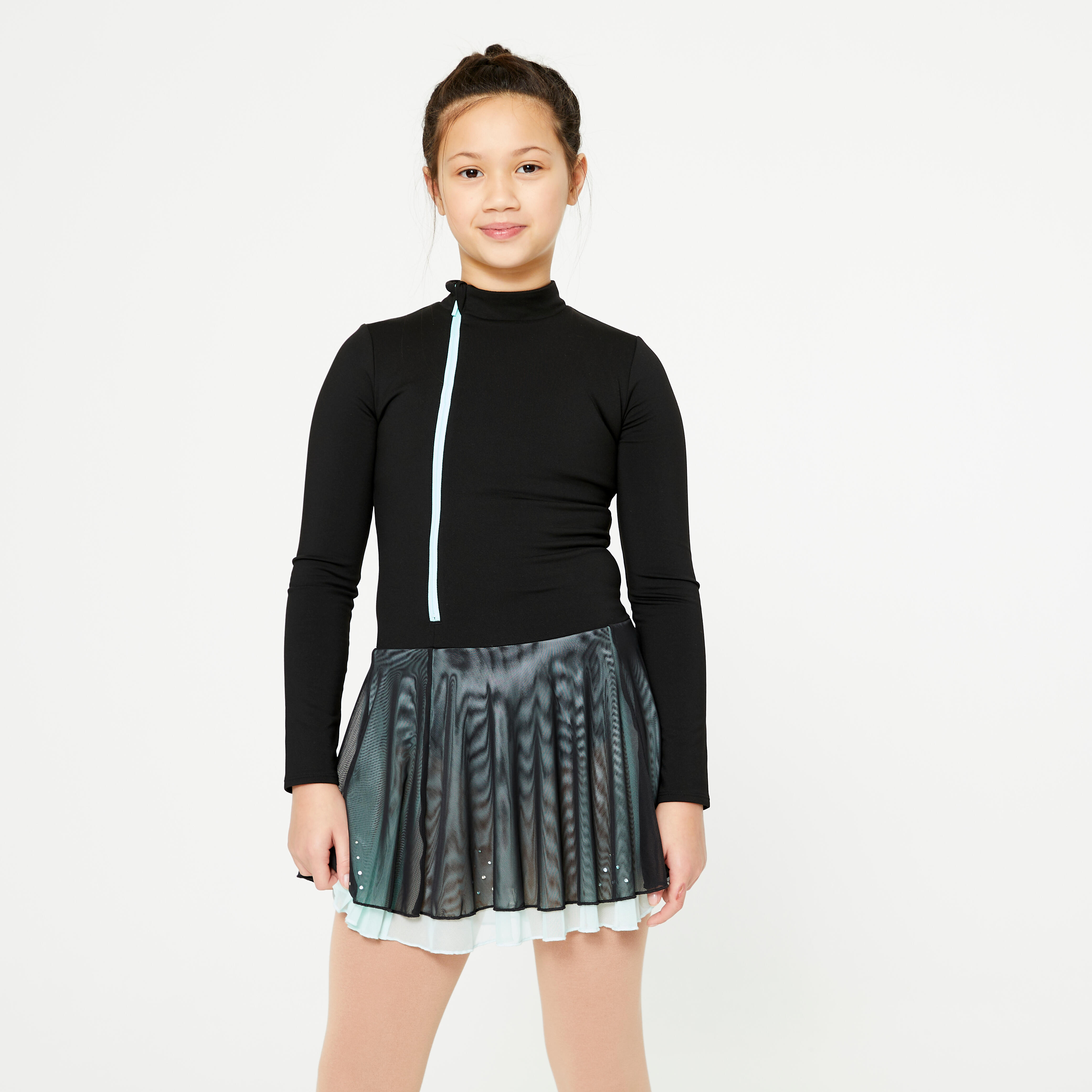 Eiskunstlaufkleid Training – schwarz/mint