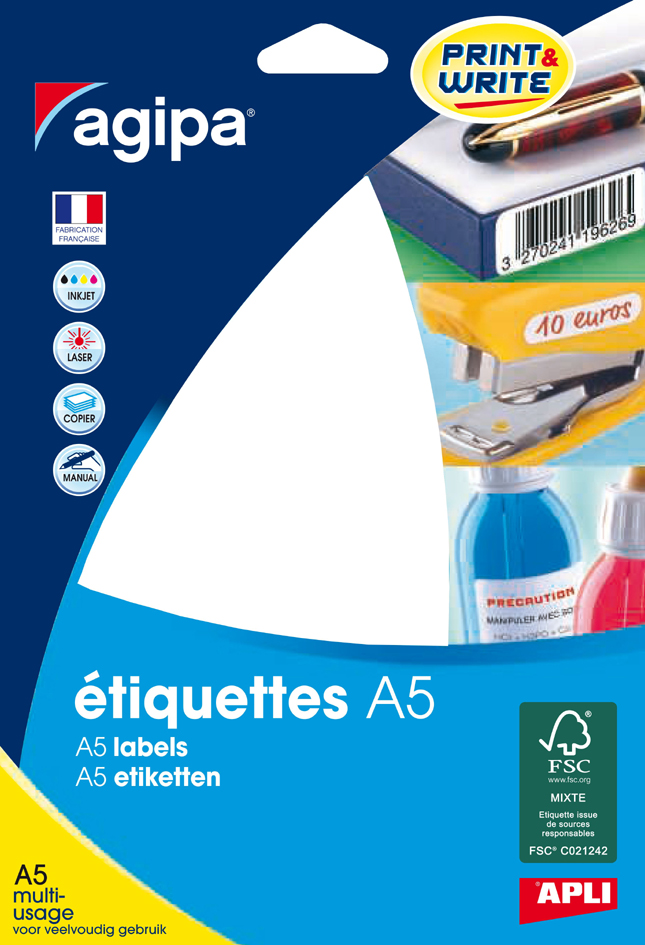 agipa Universal-Etiketten, 35 x 15 mm, weiß