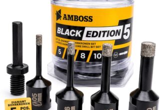 Diamant Bohrkronen Set – Amboss Black Edition 5 – Ø 5/6/8/10 5 tlg. (inkl. 8,5 mm 6kant)