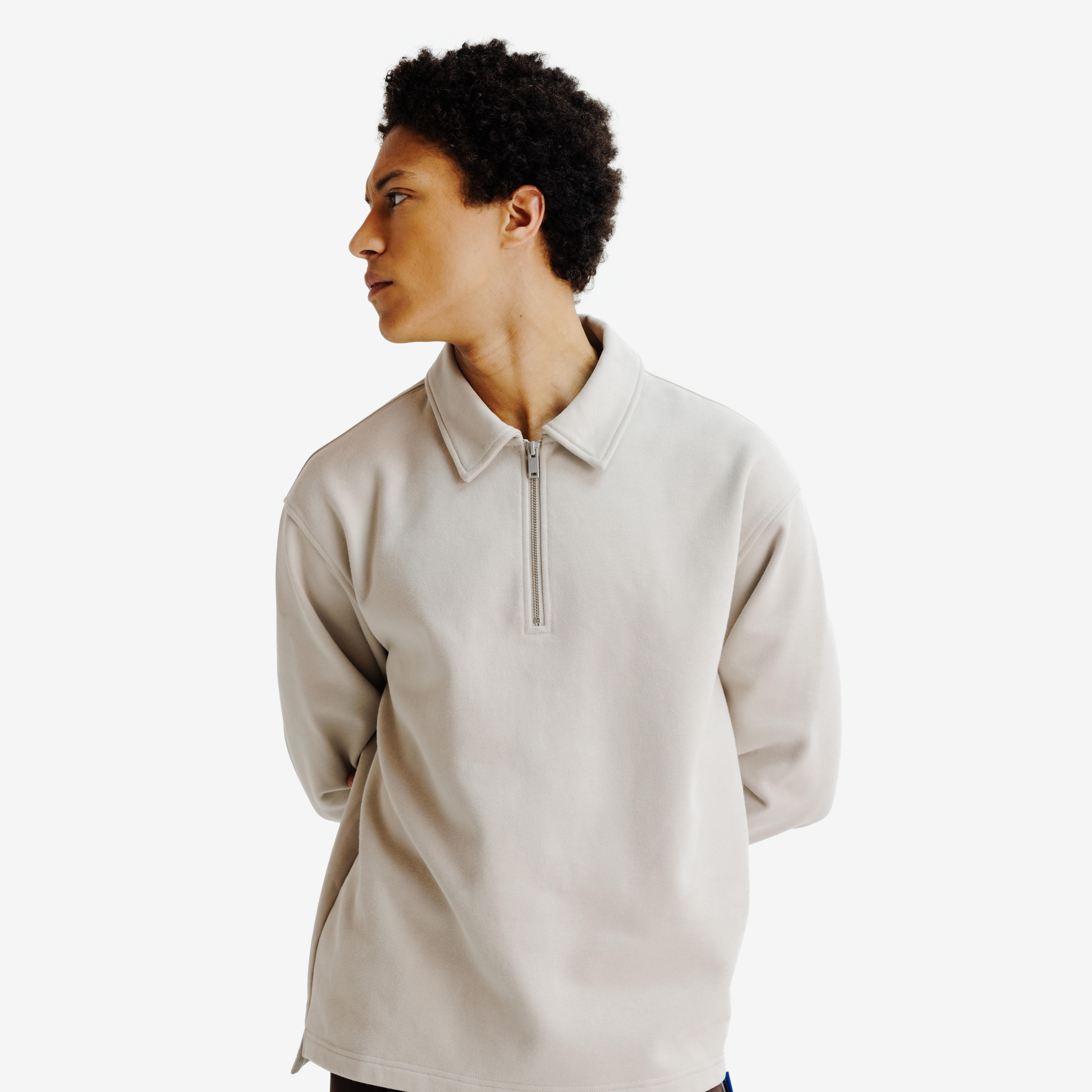 Sweatshirt Herren Polokragen Relaxed – Heritage beige