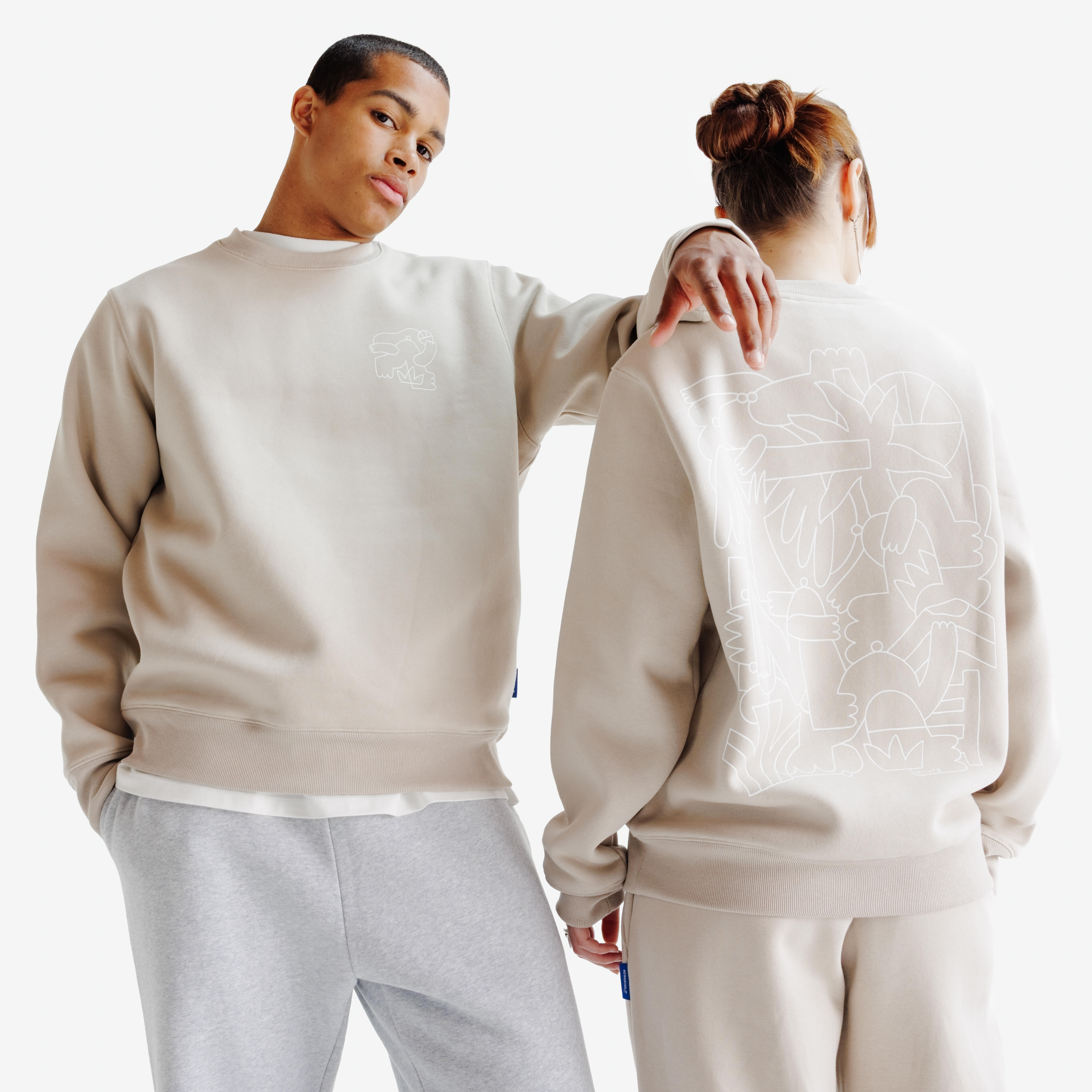 Sweatshirt Damen/Herren Rundhals Relaxed – Elementals beige