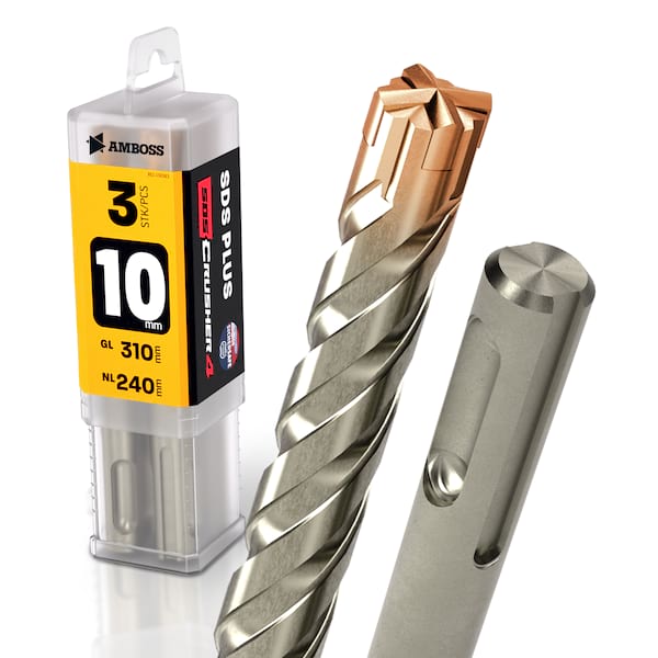 3x Bohrer SDS Plus Schaft – Ø:10 mm – GL: 310 mm