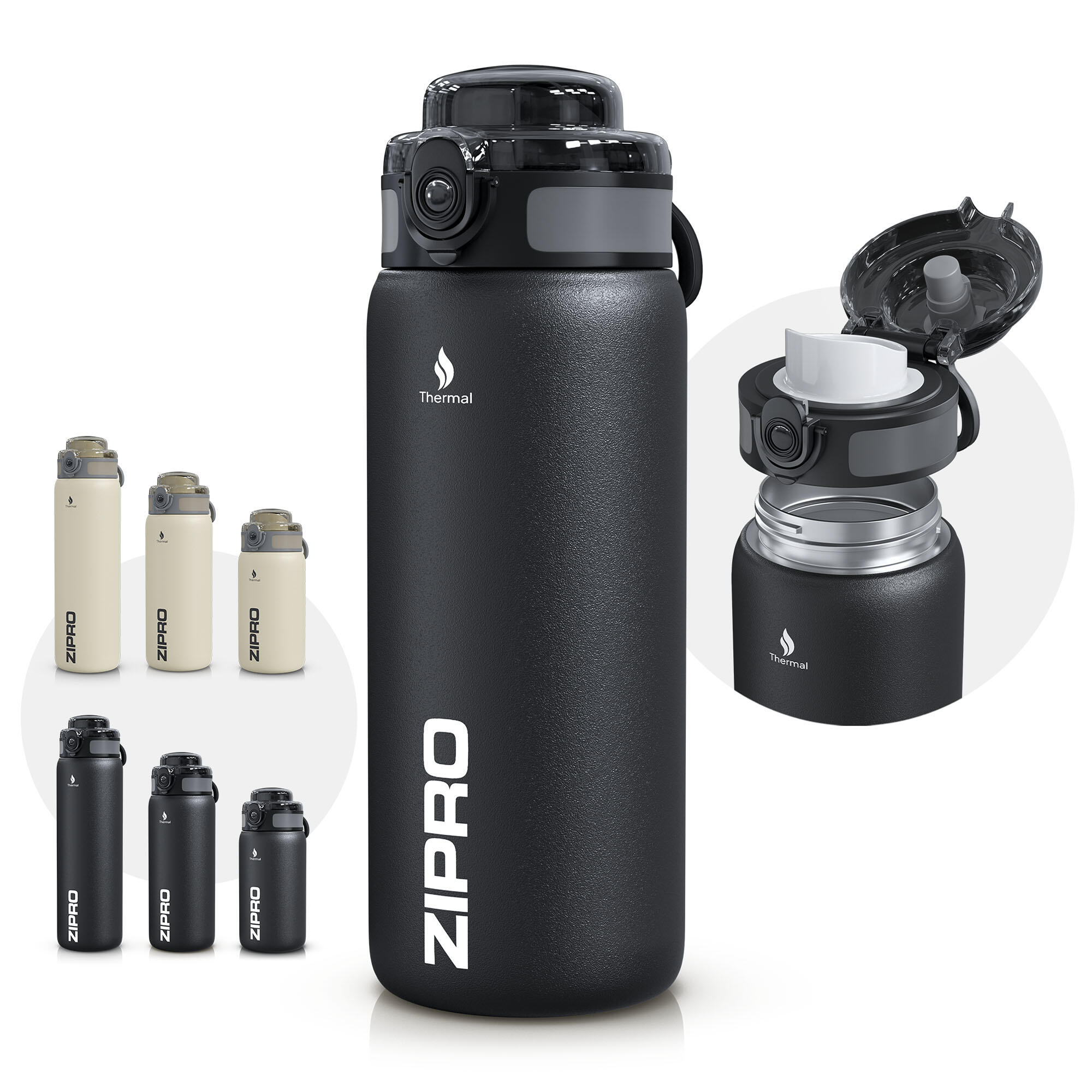 ZIPRO Thermoflasche – Edelstahl in Premiumqualität, BPA-frei