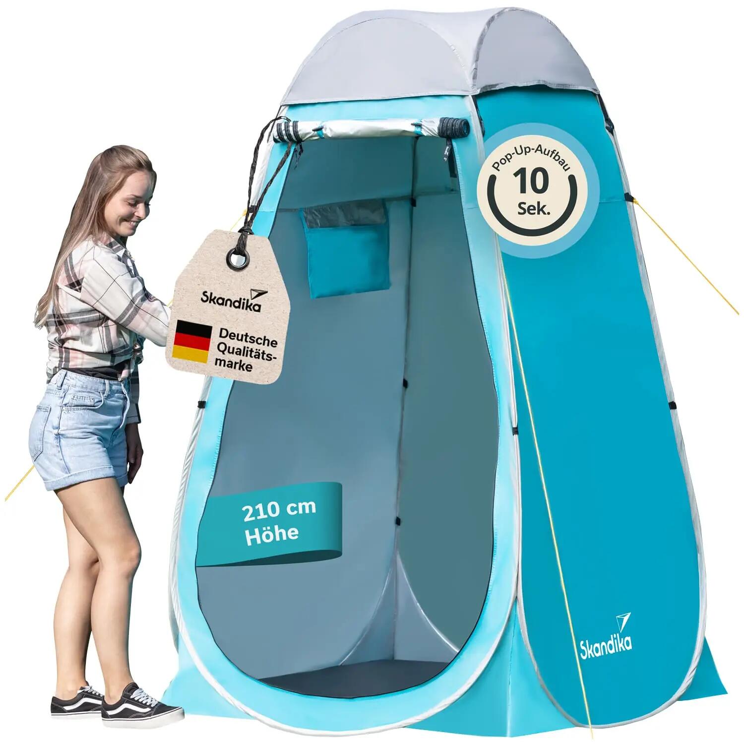 Duschzelt Pop Up – mit separatem Boden – Umkleidezelt mit 210 cm Stehhöhe