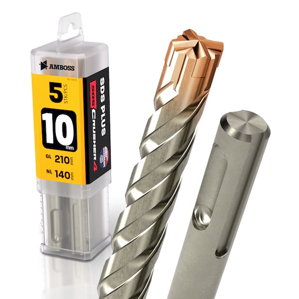 5x Bohrer SDS Plus Schaft – Ø:10 mm – GL: 210 mm