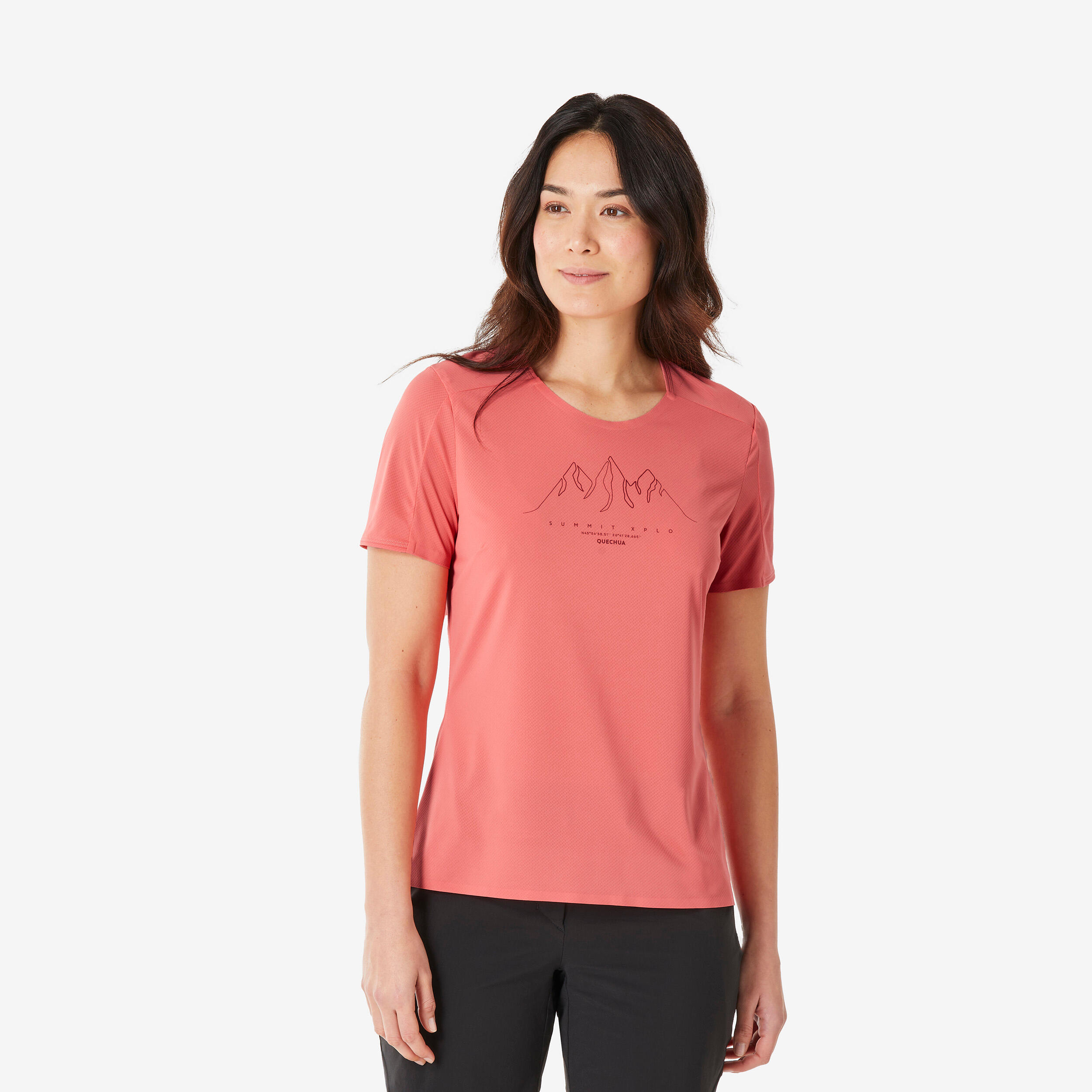 Wandershirt Damen kurzarm – MH500 rot