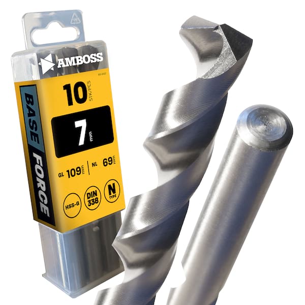 10 x HSS-G BASE Force Metallbohrer DIN 338 – Ø:7 mm