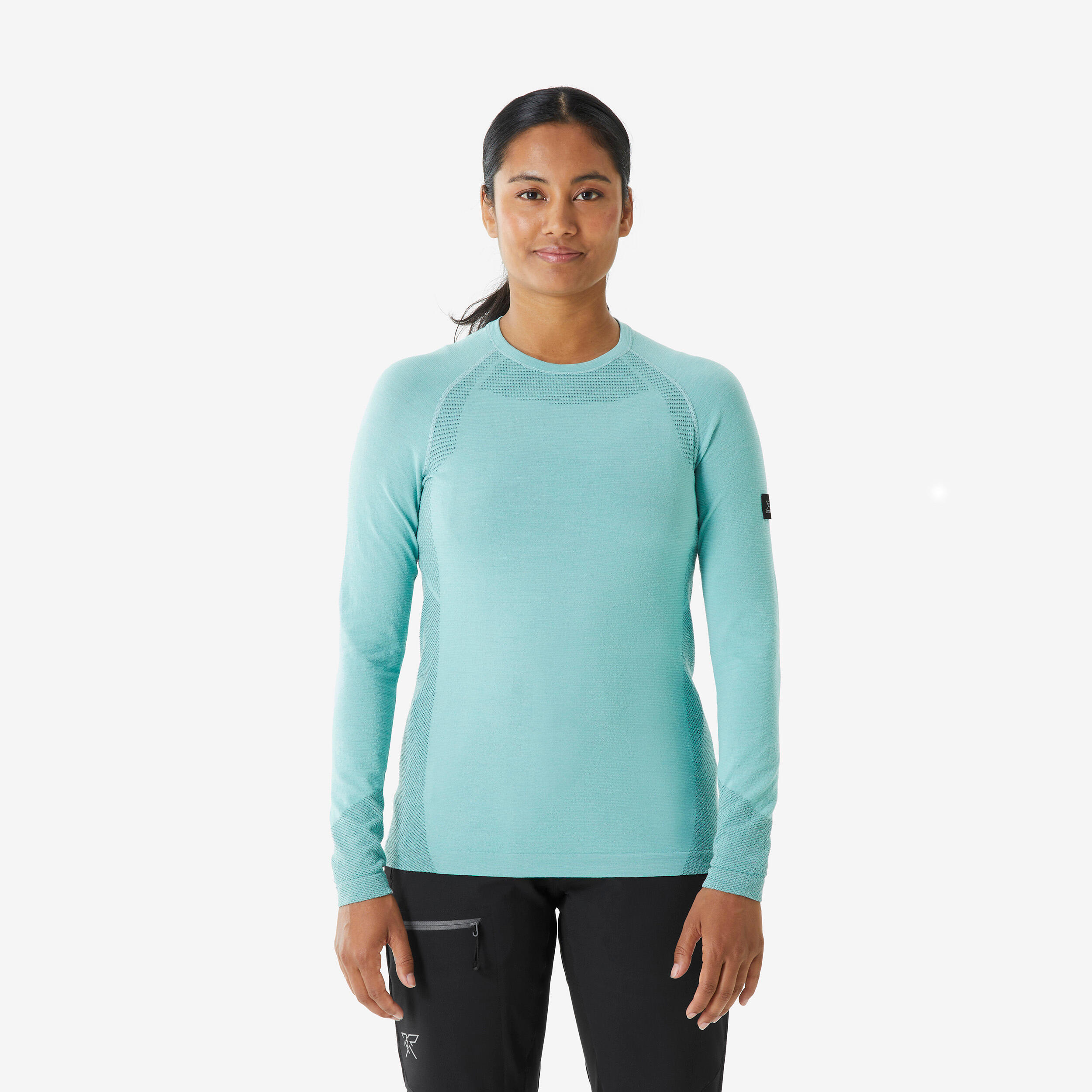 Damen Shirt langarm Wolle – Alpinism blau