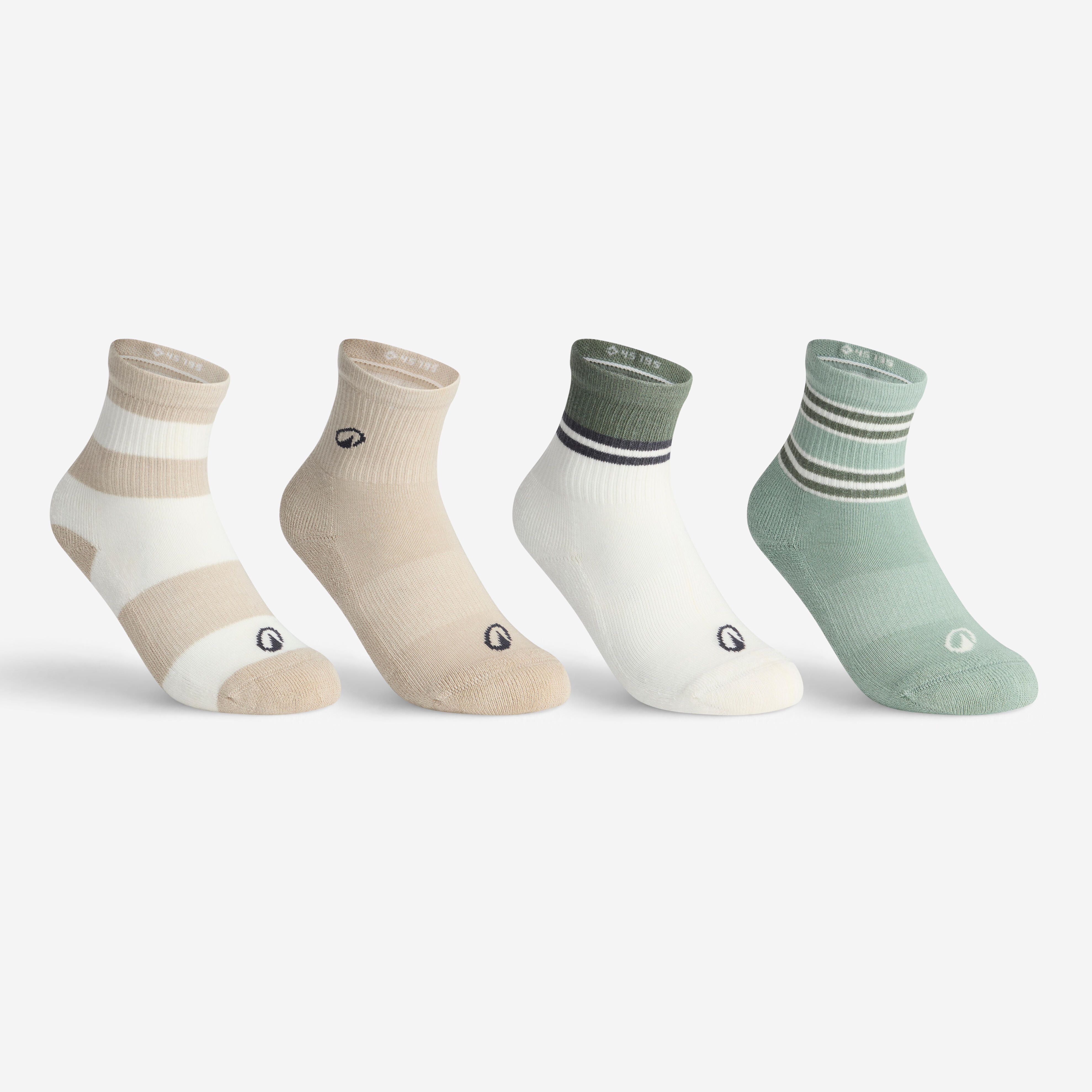 Kinder Tennissocken High 4er Pack – DKT One beige/grün