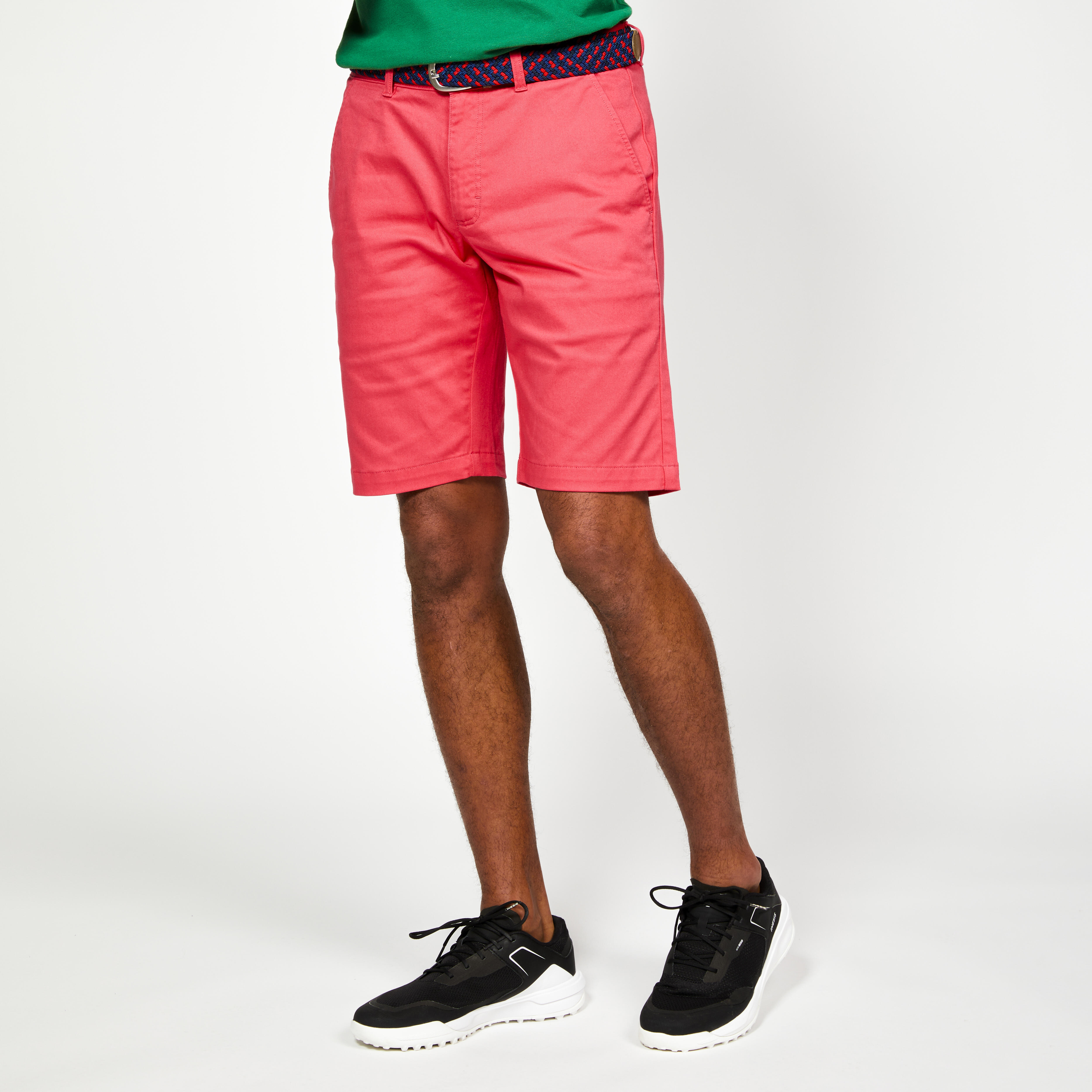 Herren Golf Bermuda Shorts Baumwolle – MW500 himbeerrot