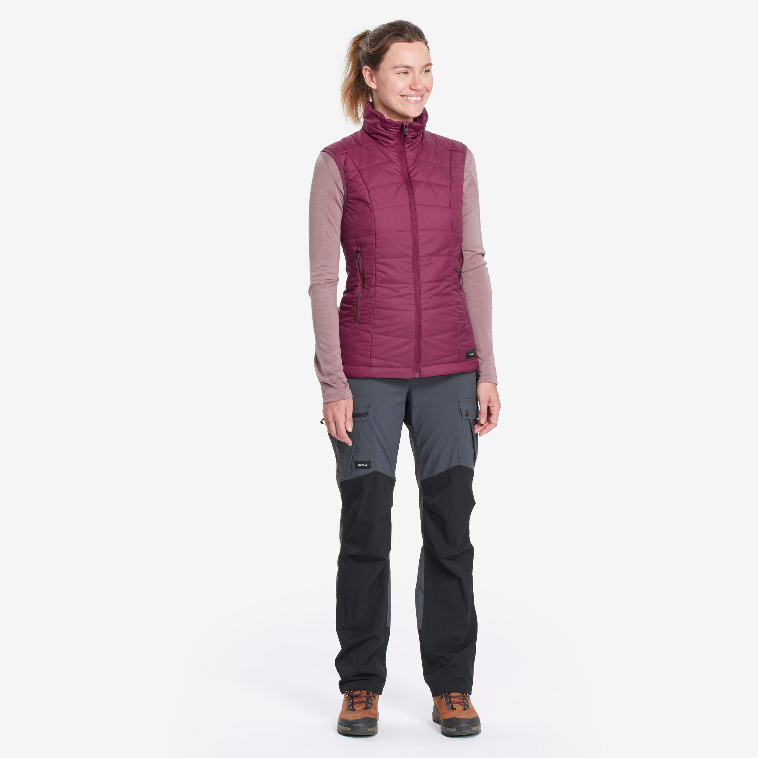 Wattierte Weste Damen Trekking – MT100 violett